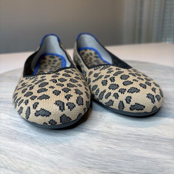 Rothy’s Leopard Print Rounded Toe Red Stripe Slip-On Ballet Flats US Size 6 M - Picture 4 of 11
